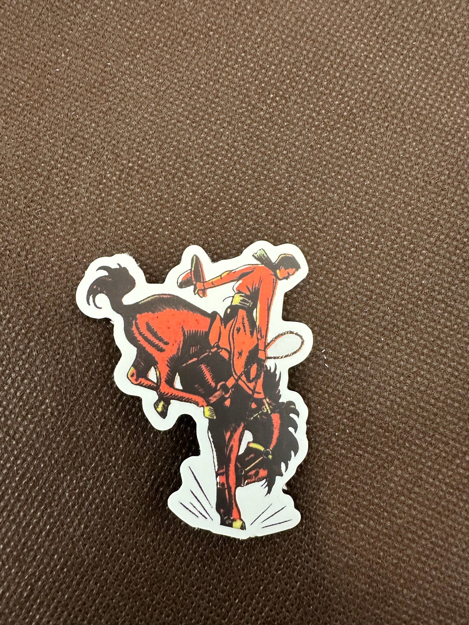 Bucking Cowboy Sticker- Red