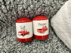 Red Truck Salt & Pepper Shakers