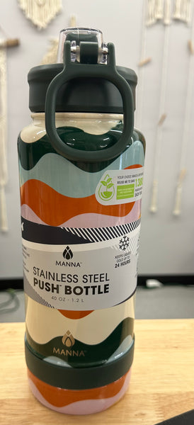 40oz. Stainless Steel Manna Push Bottle