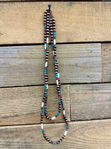 Copper Creek Turquoise Beaded Layered Necklace