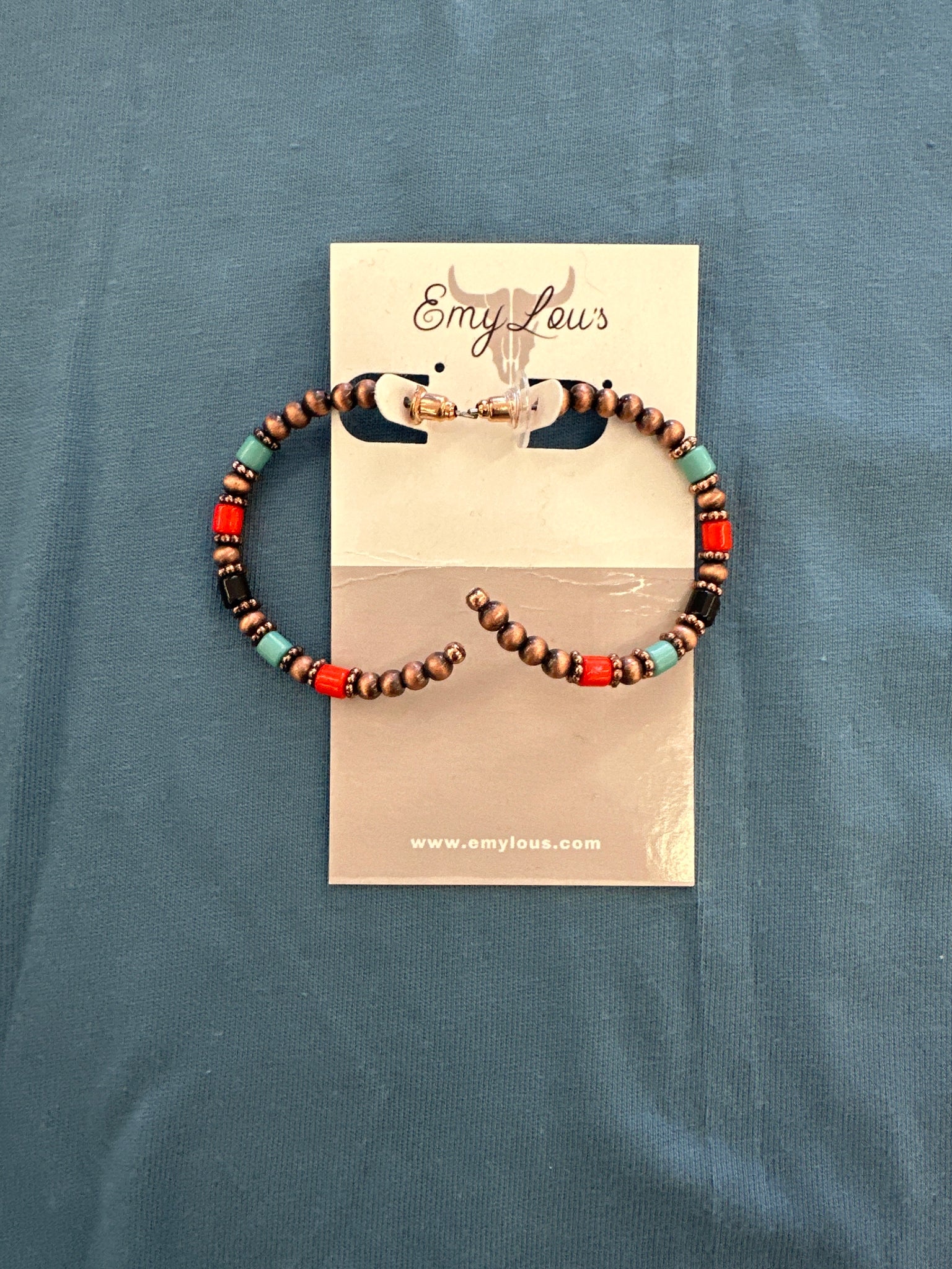 Boulder Canyon Coppertone Beaded Hoop Earrings