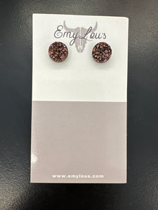 Chocolate Druzy Stud