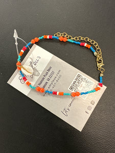 Multi-Color Dominican Republic Cowrie Shell Anklet