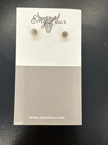 Simply Southern Small Scalloped Edged Diamond Studs - Gold