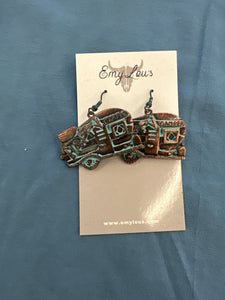 Patina Coppertone Happy Camper Earrings