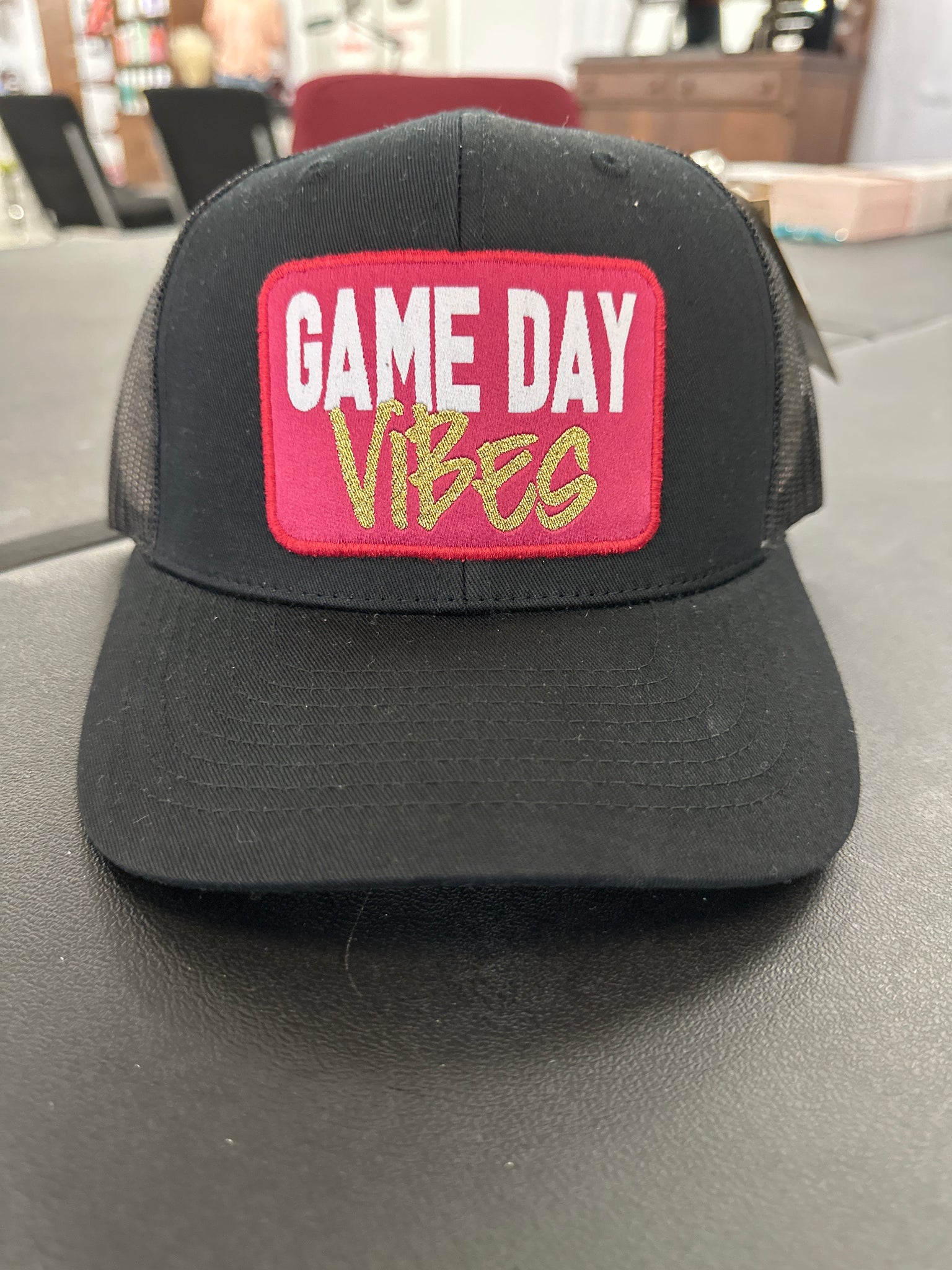 Game Day Vibes Black Snapback Cap