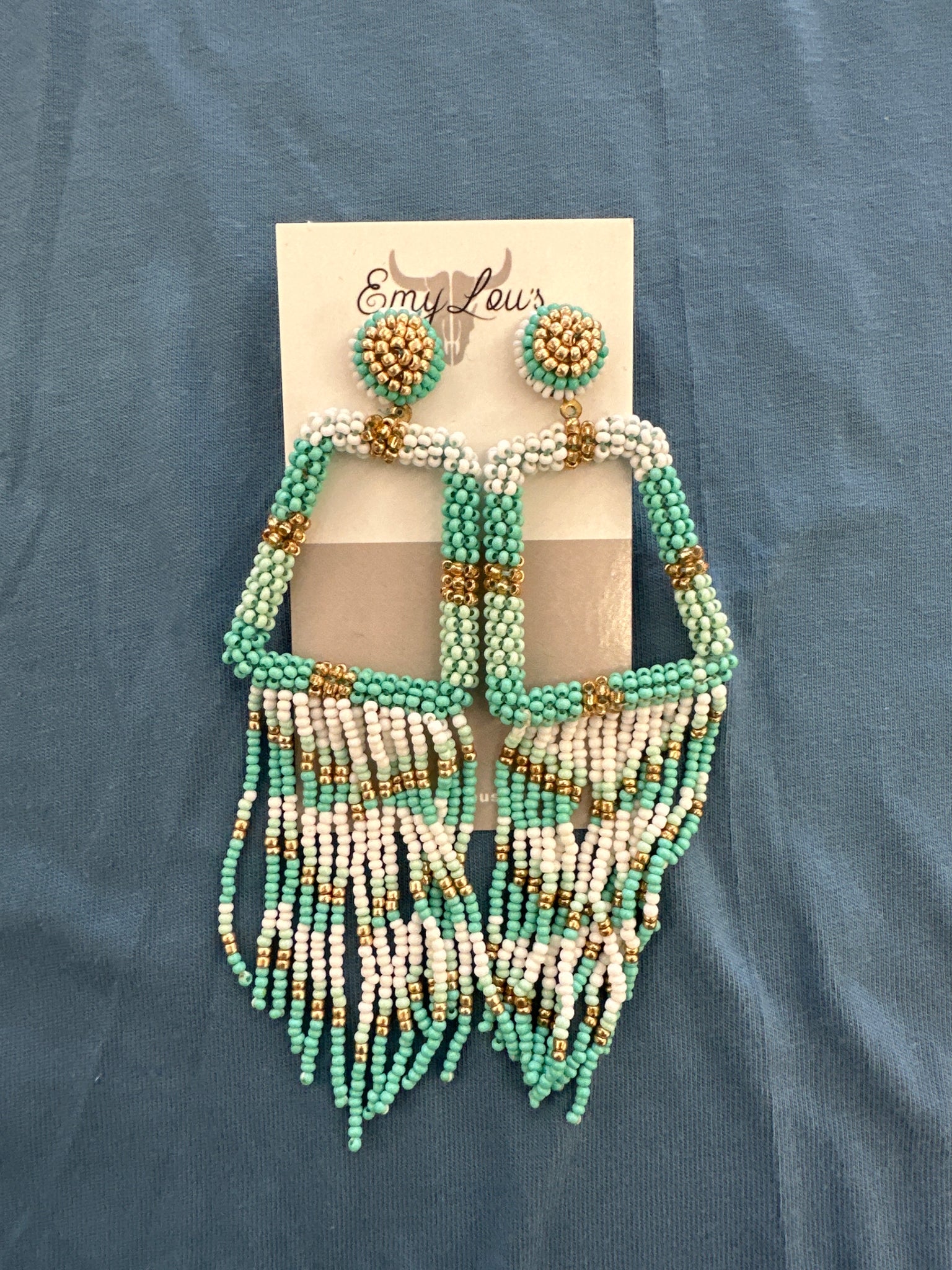 Mint Malia Seed Bead Earrings
