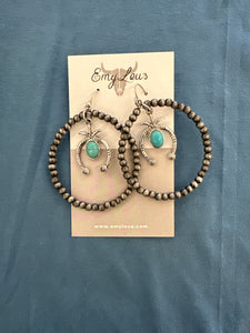 Naja Silver Navajo Inspired Pearl Hoop Earrings