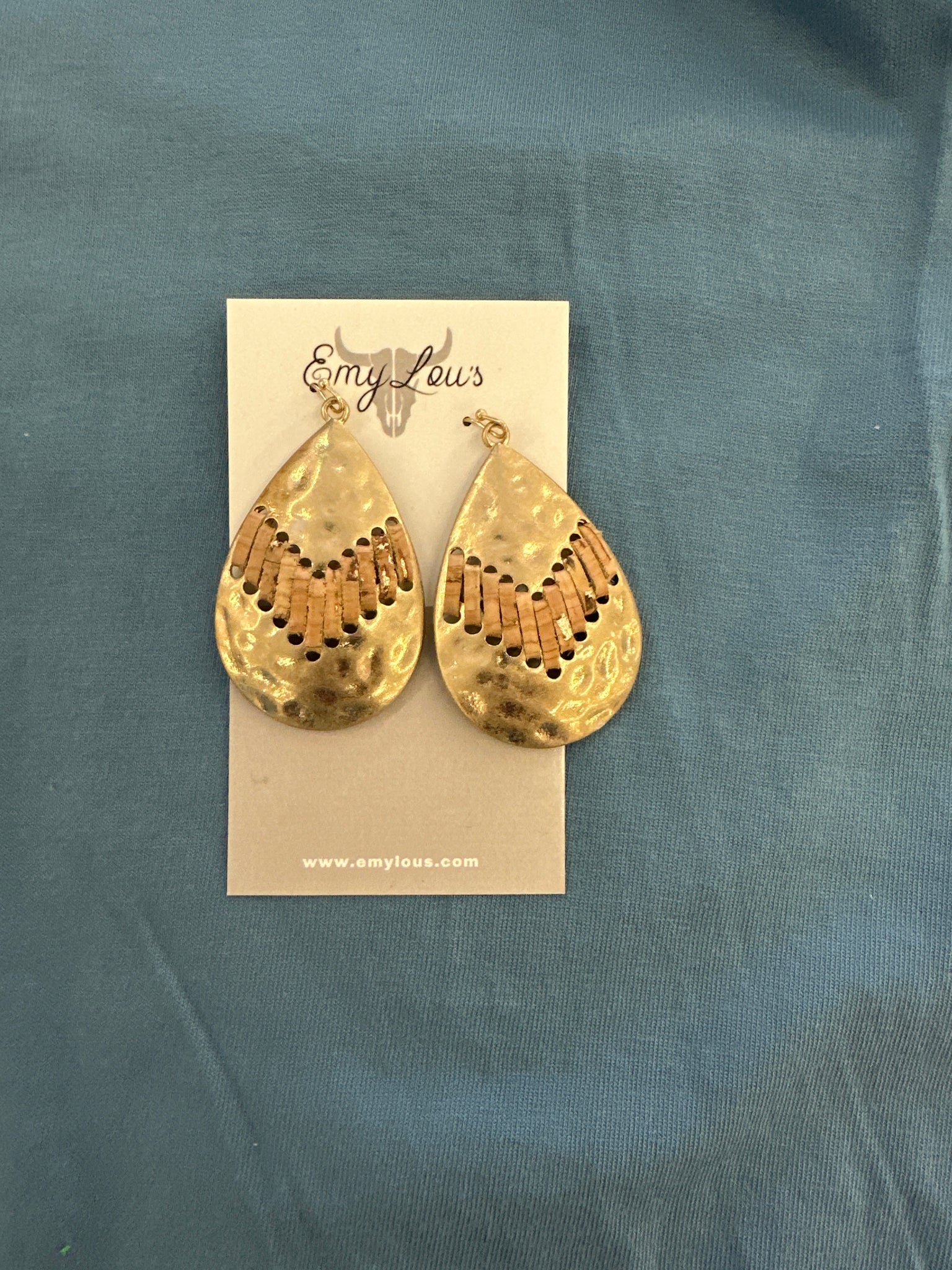 Natural Point Keyes Goldtone Teardrop Earrings