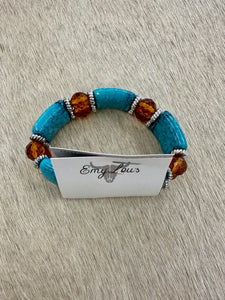 Amber Citrine & Turquoise Bracelet