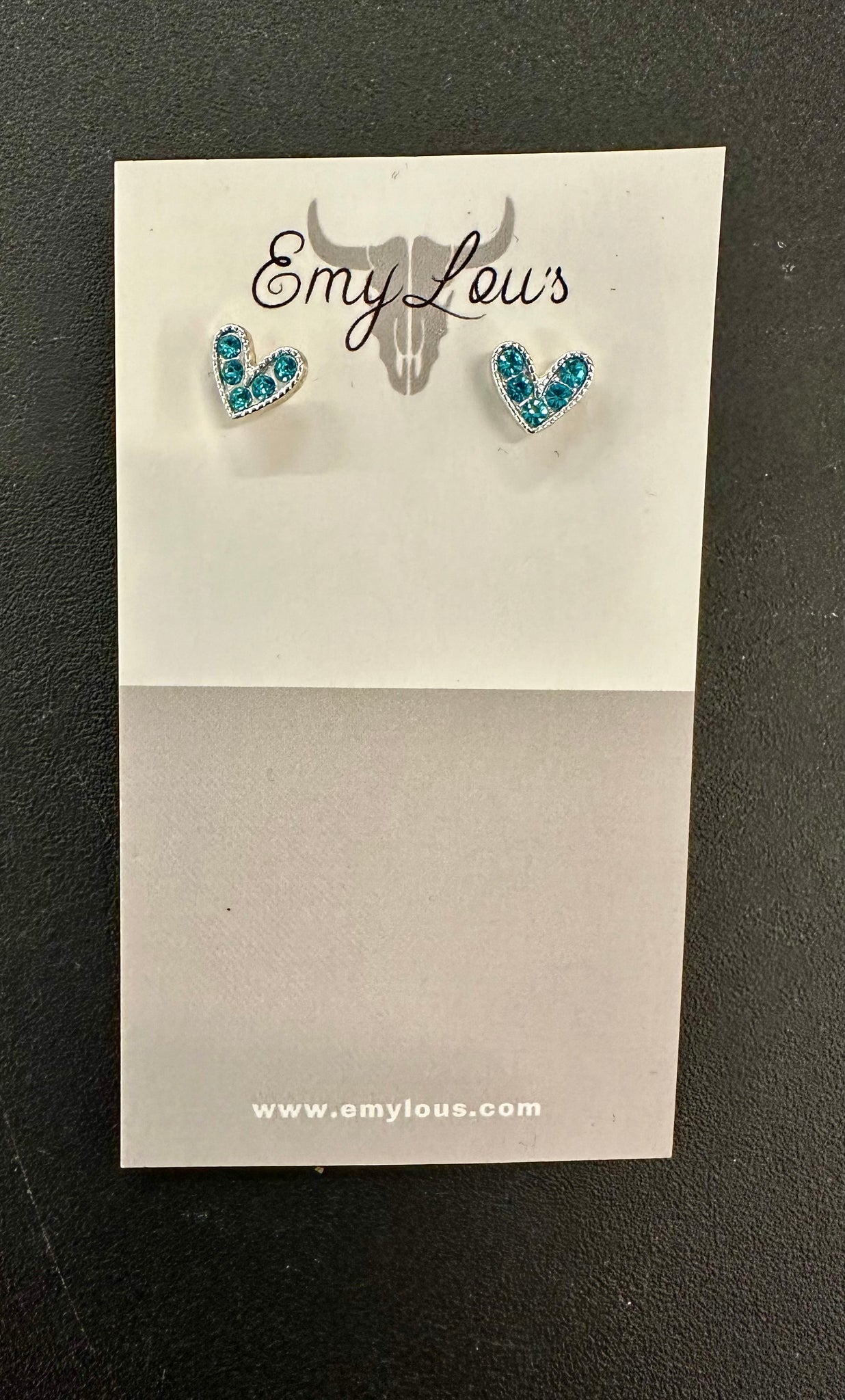 Simply Southern Blue Cartoon Heart Studs