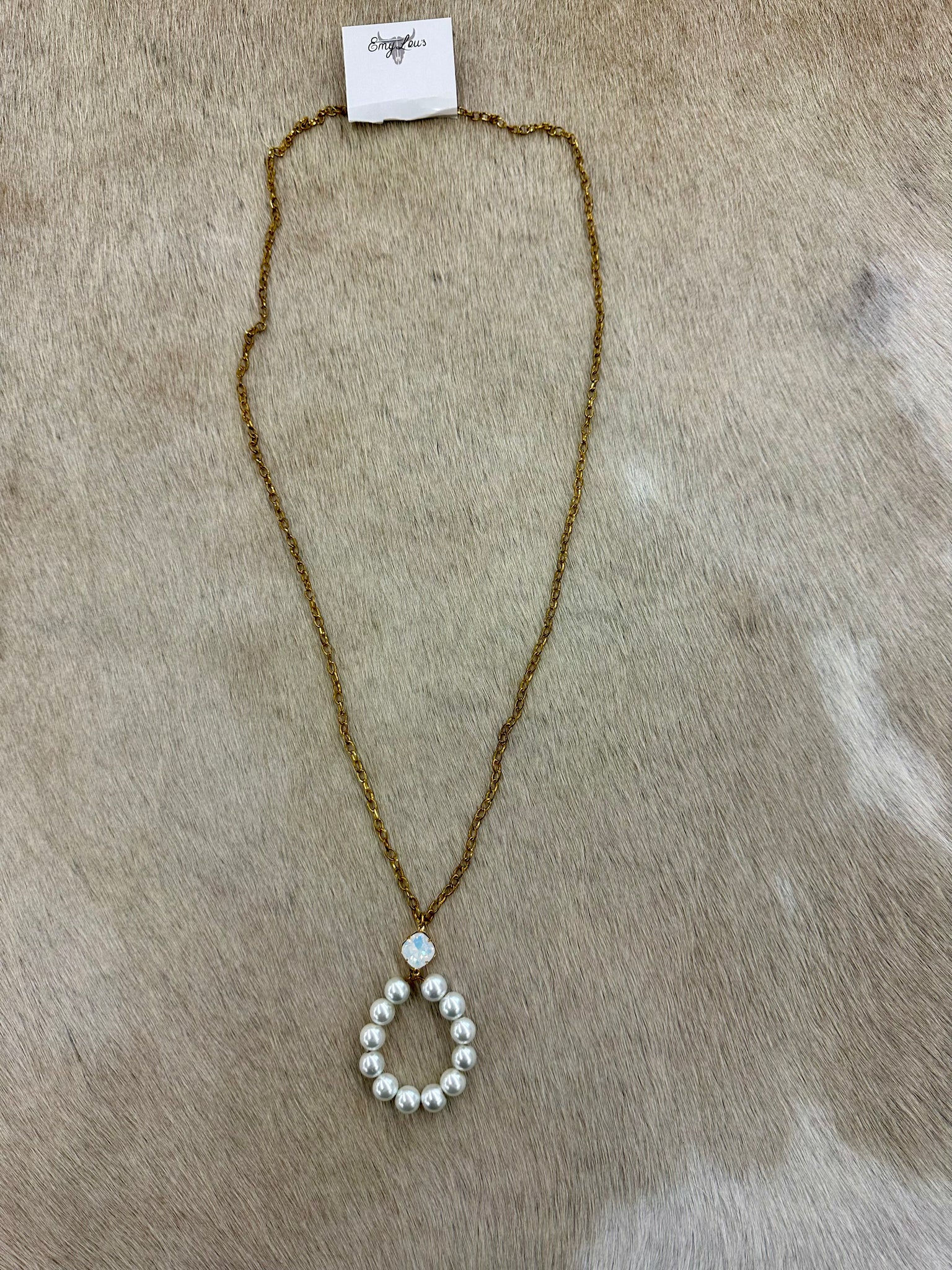 Gold & Pearl Teardrop Necklace