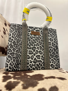 Large Wrangler Tote - Black and Grey Leopard