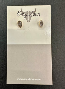 Simply Southern Diamond and Gold Teardrop Studs