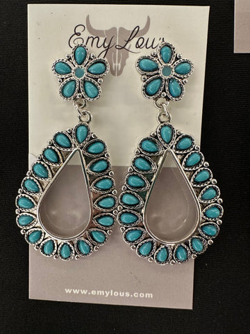 Turquoise Belmont Teardrop Earrings