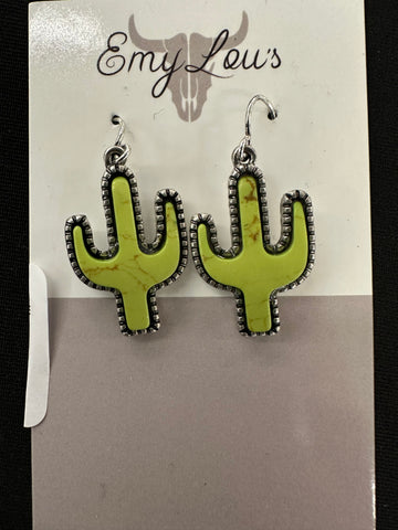 Green Addyston Cactus Earrings