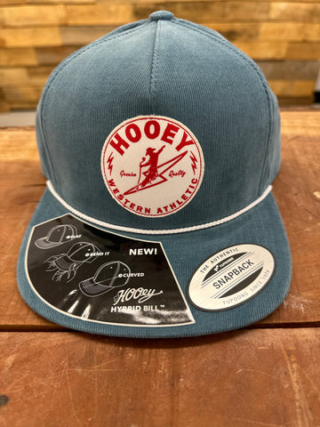 Buzz Hooey Blue 5 Panel Trucker with White & Red Patch