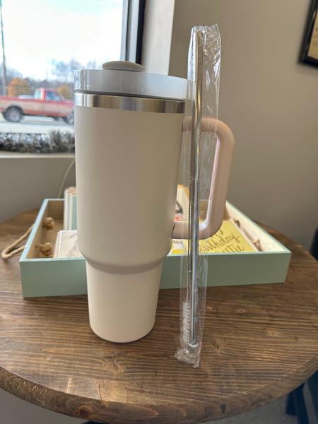 40 oz. Tumbler with Straw and Straw Cleaner