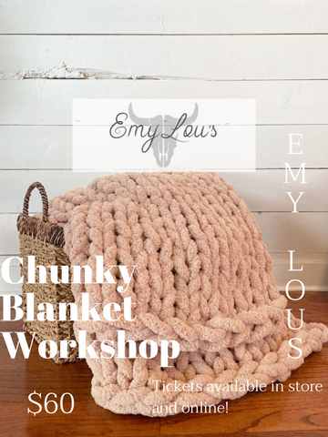 Chunky Blanket Workshop Sunday January 14th 2pm-5pm