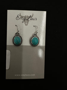 Parry Peak Turquoise and Silvertone Earrings