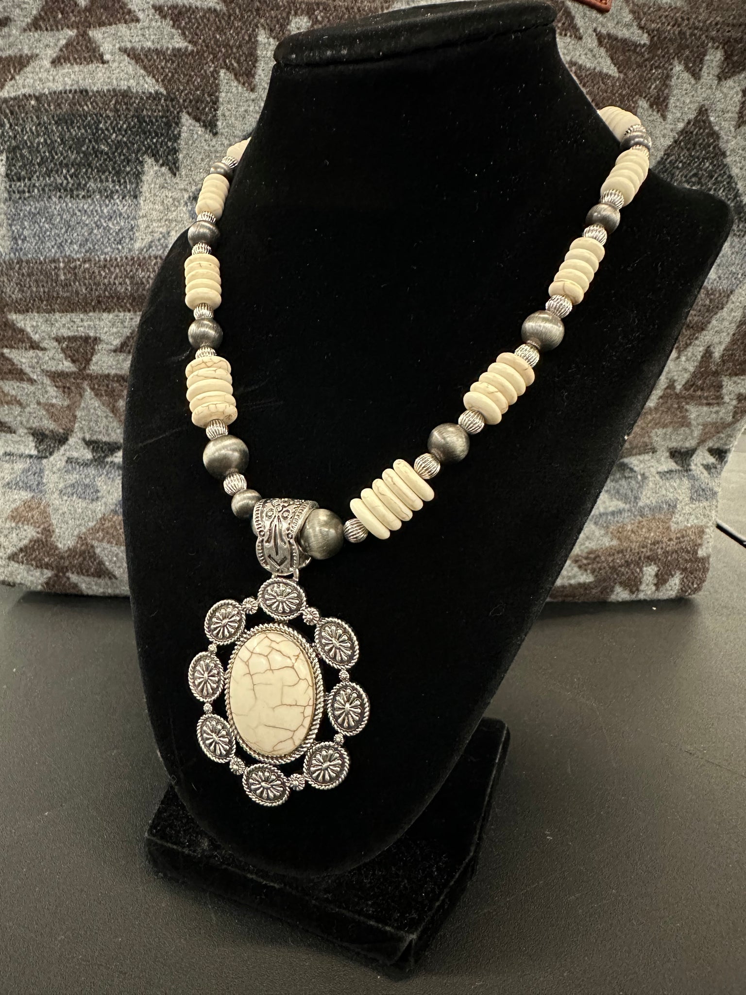 Howlite Kenna Concho Necklace