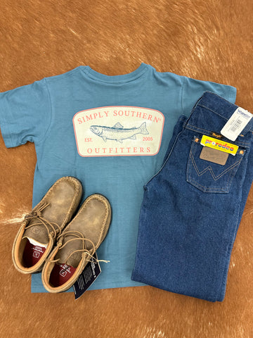 Youth Simply Southern Fish Logo Tee
