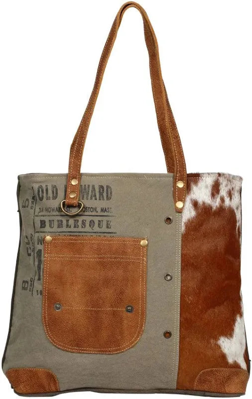 Leather Pocket Tote Bag