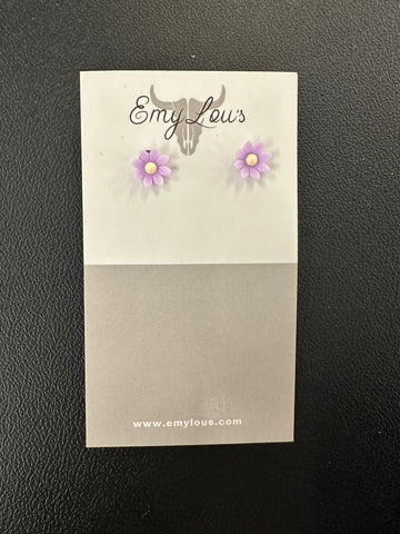 Simply Southern Pale Purple Flower Stud