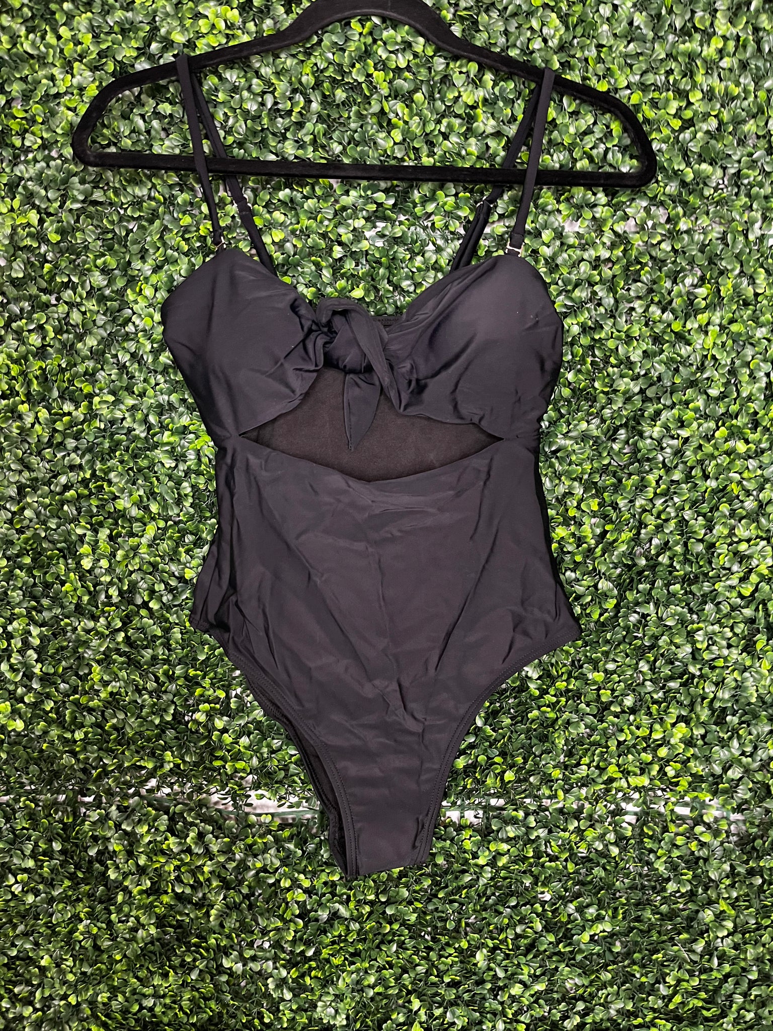 Black One-Piece W/ Front Knot