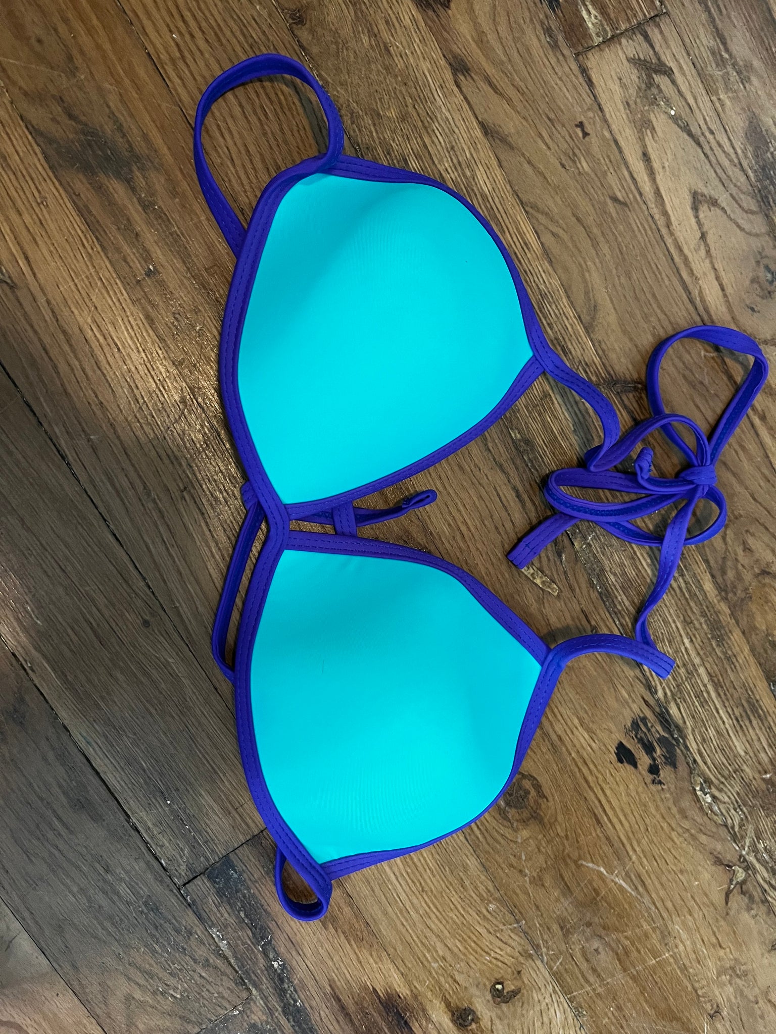 Teal & Blue Bikini Top