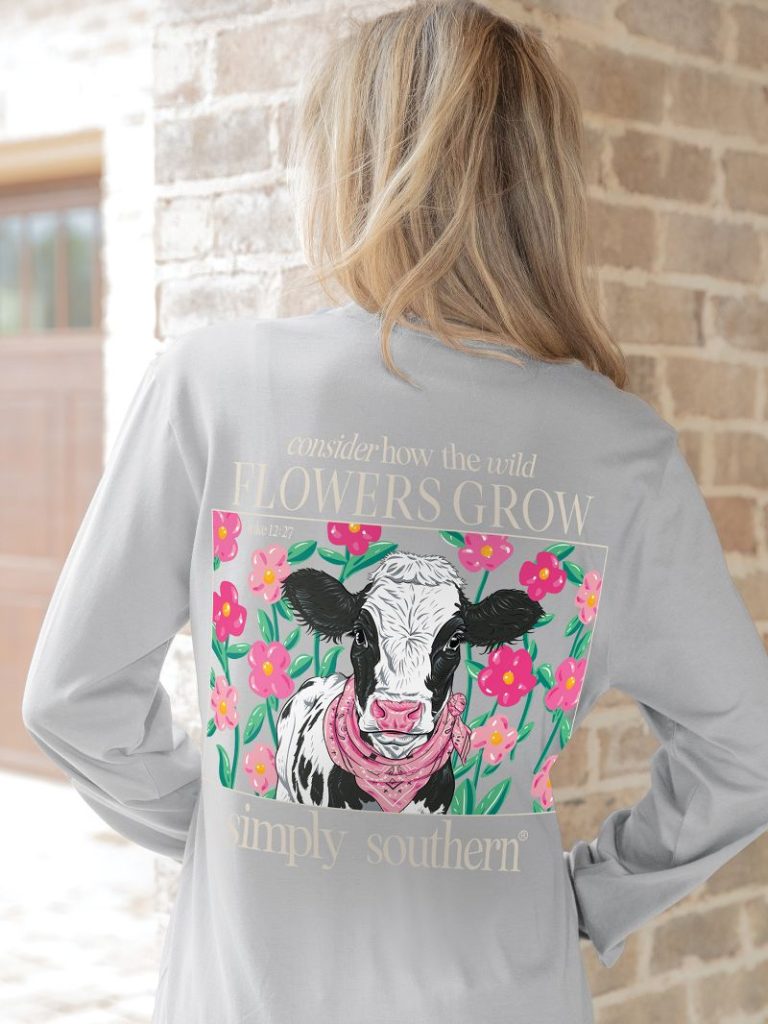 Simply Southern LS Cow Whitewater Tee