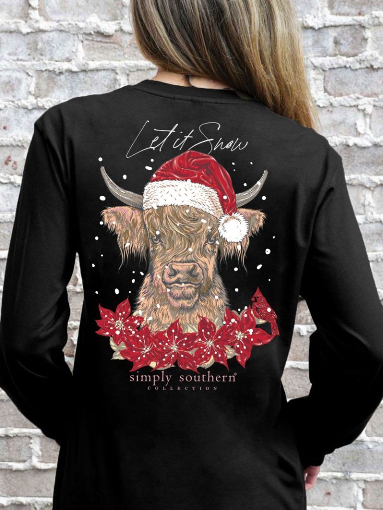 Simply Southern LS Snow Cow Tee