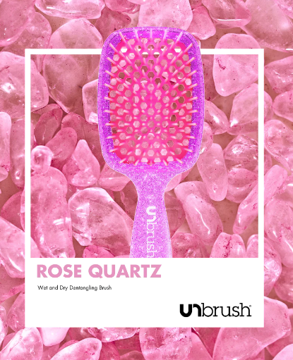 UNBRUSH DETANGLING HAIR BRUSH GLITTER COLLECTION - ROSE QUARTZ