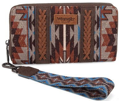 Wrangler Southwestern Art Print Wallet - Coffee