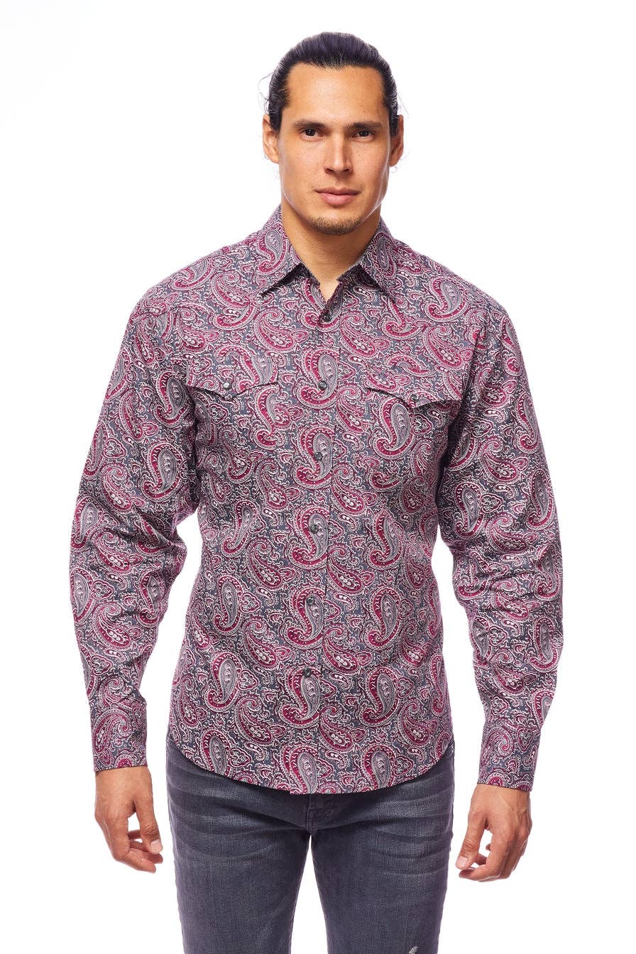 Men's Western Button-Down Shirts Regular Fit Printed Shirt