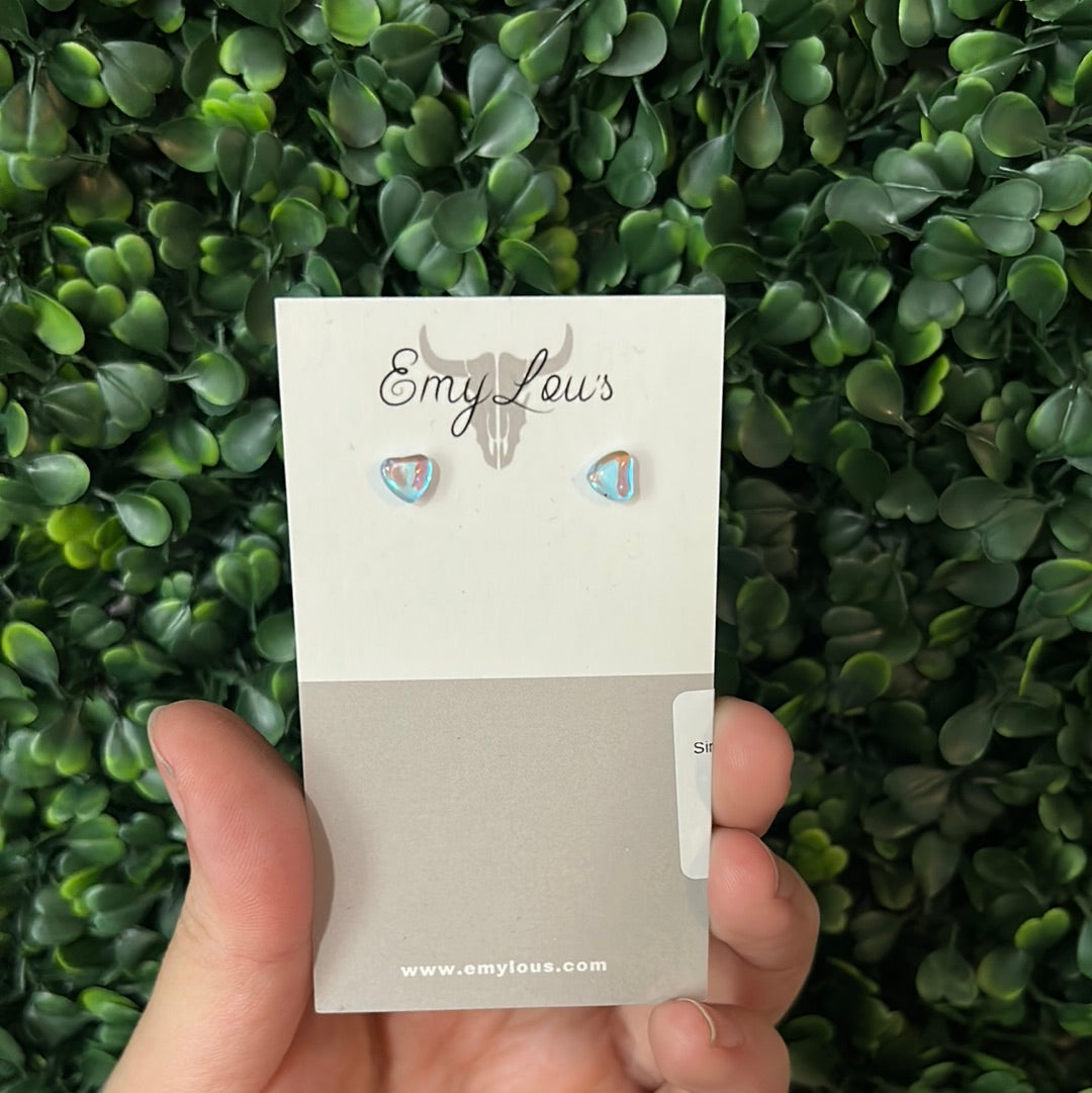 Simply Southern Iridescent Heart Stud