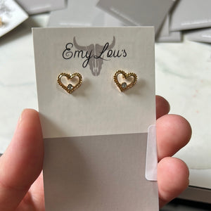 Simply Southern Gold Heart Stud