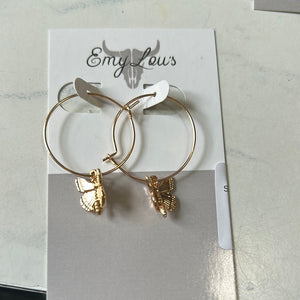 Simply Southern Gold Butterfly Dangle Hoop