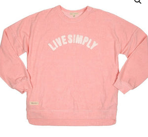 Simply Southern Terry Crew Neck- Blush