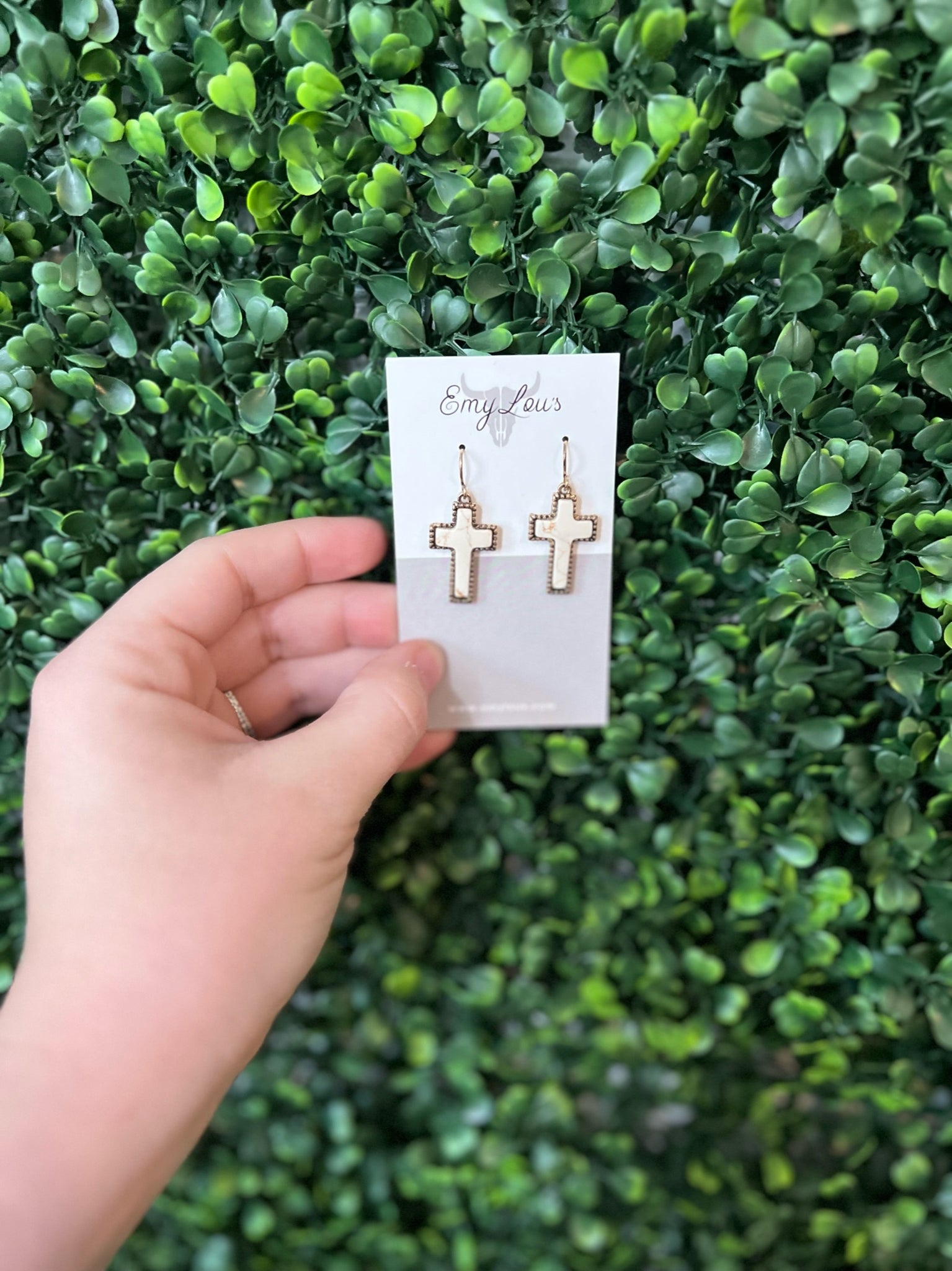 Ivory Addyston Cross Earrings