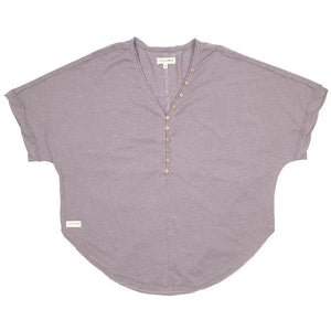 Simply Southern Knit Henley-Gray