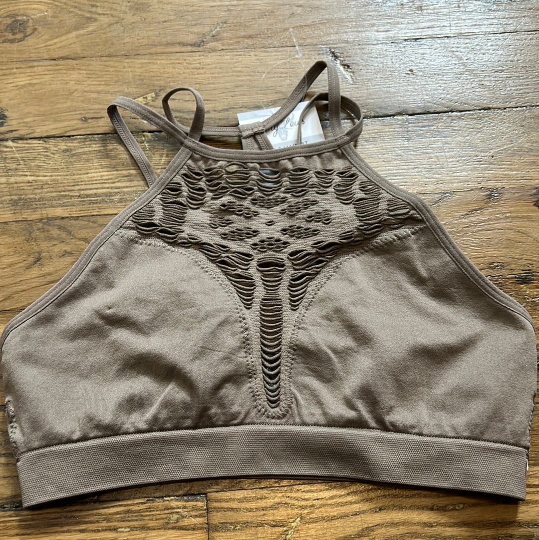 Tan High Neck Bra