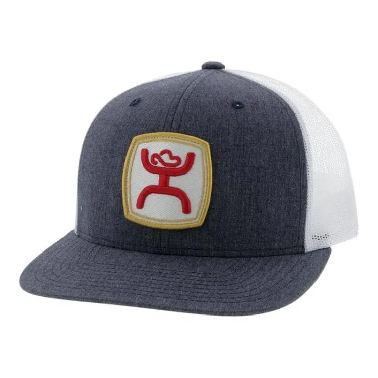 YOUTH "Zenith" Hooey, Grey / White 6-Panel Trucker with Red and White Patch