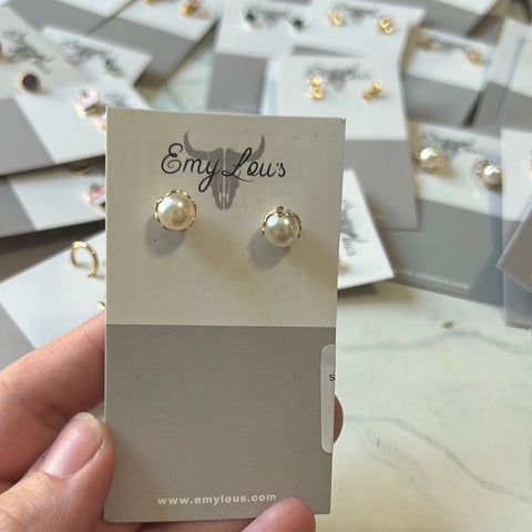 Simply Southern Gold Pearl Stud-Large