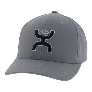 "Solo III' Hooey, Grey 6-Panel Flexfit with Black and White Logo
