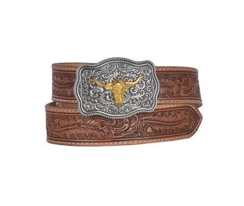 Myra Frenzy Hand-Tooled Leather Belt