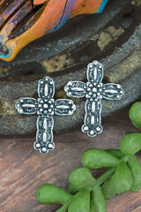 Ivory Dryden Cross Earrings