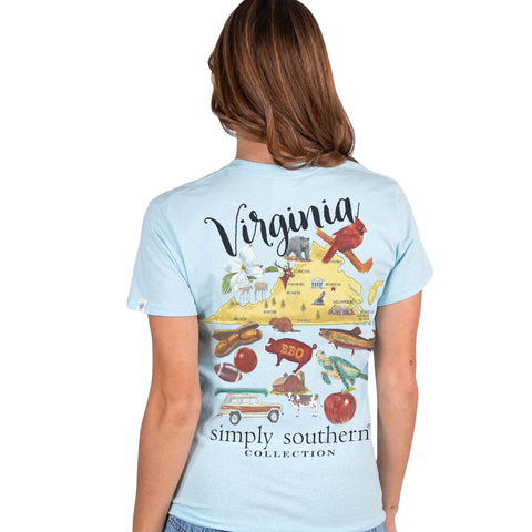 YOUTH Simply Southern States VA Tee - Ice