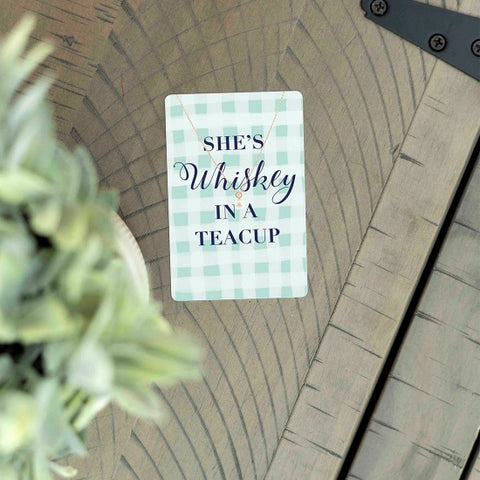 Whiskey In A Tea Cup Keepsake Necklace Card