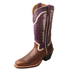 Twisted X Women's Ruff Stock S Toe 12" - Brown/Violet